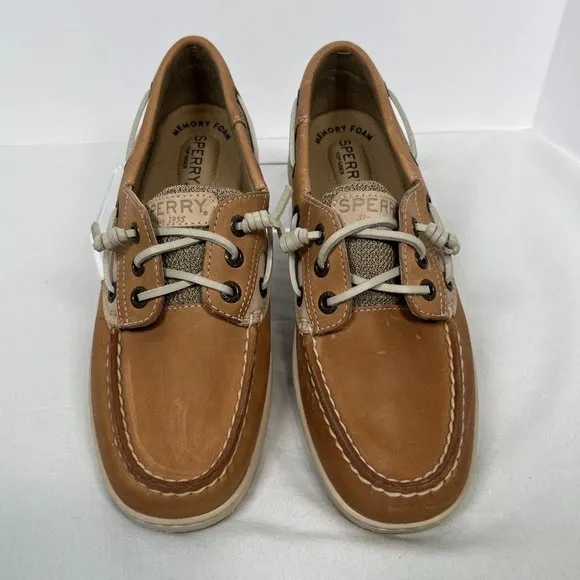 Sperry Women's Bluefish 2 Eye Size 6‎ brown tan boat shoe slip-on nubuck leather