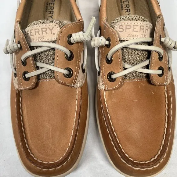 Sperry Women's Bluefish 2 Eye Size 6‎ brown tan boat shoe slip-on nubuck leather