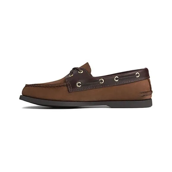 Sperry A/O Authentic Original Leather Boat Shoe Brown Buck $100 Sz 10.5