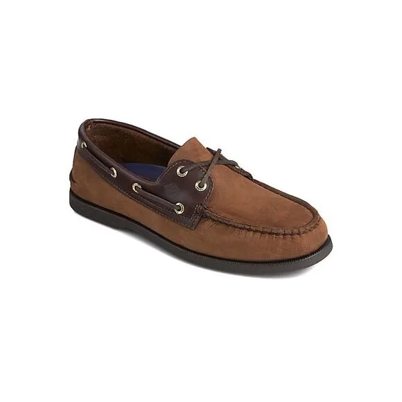 Sperry A/O Authentic Original Leather Boat Shoe Brown Buck $100 Sz 10.5
