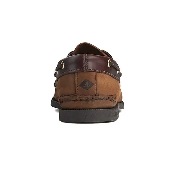 Sperry A/O Authentic Original Leather Boat Shoe Brown Buck $100 Sz 10.5