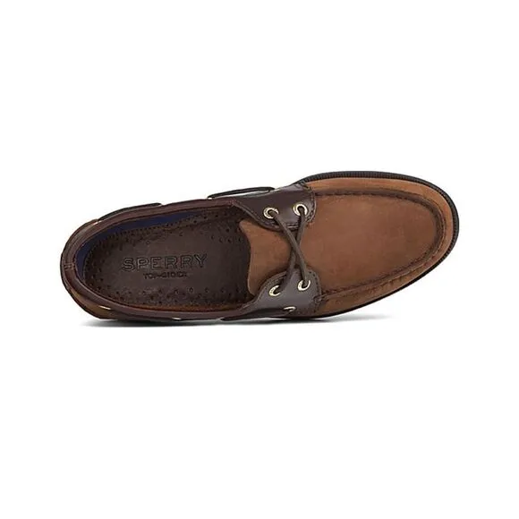 Sperry A/O Authentic Original Leather Boat Shoe Brown Buck $100 Sz 10.5