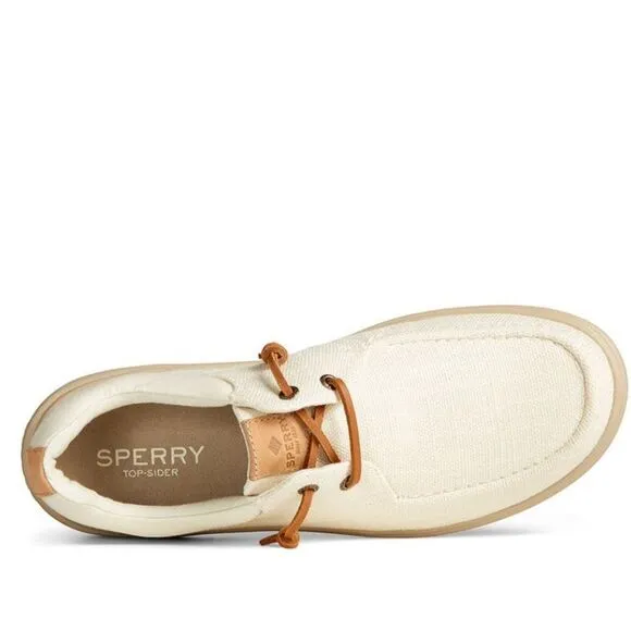 SPERRY TOP-SIDER Men's Captains Moc Toe Hemp Boat  Shoe, Size 13, Ivory, NWT