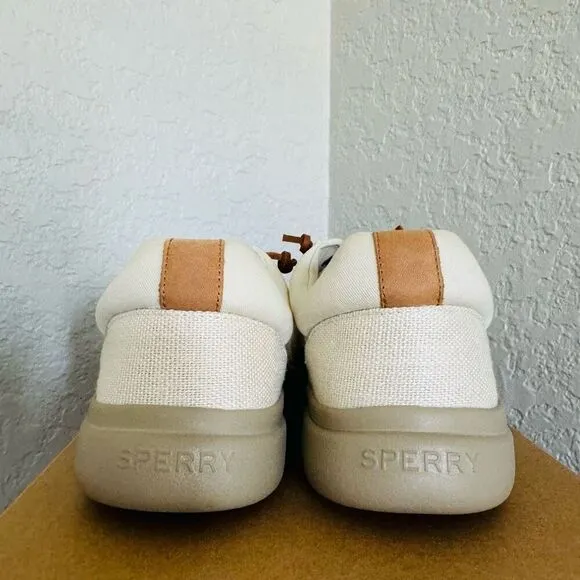 SPERRY TOP-SIDER Men's Captains Moc Toe Hemp Boat  Shoe, Size 13, Ivory, NWT