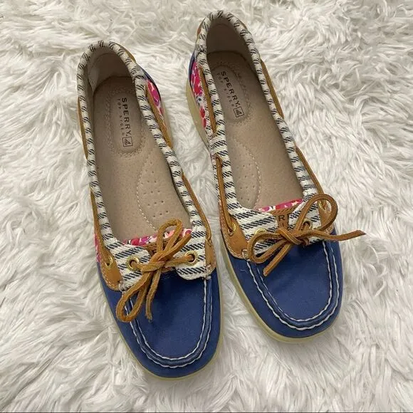 SPERRY Women's Angelfish Liberty Floral Print Slip-On Boat Shoe sz 5.5 M