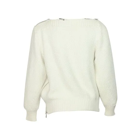 Sportmax Knitted Sweater in White Cotton