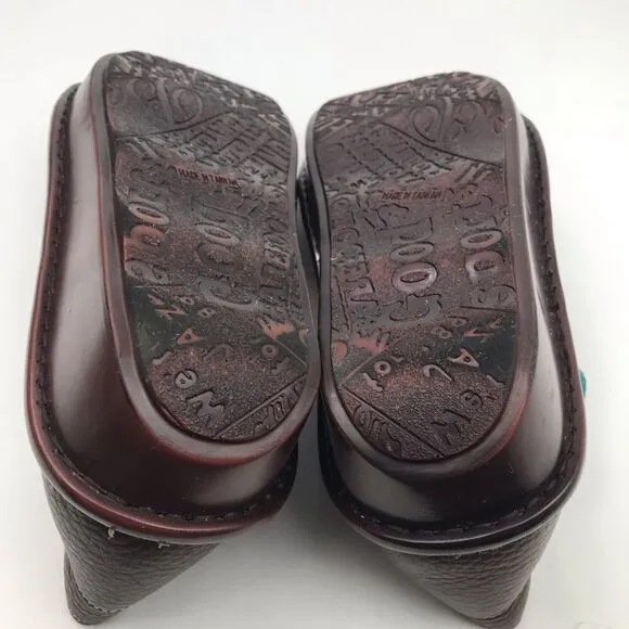 Spring Step BUMBLEBEE Brown Leather Multi Stripe Mary Jane Closed Toe Shoes
