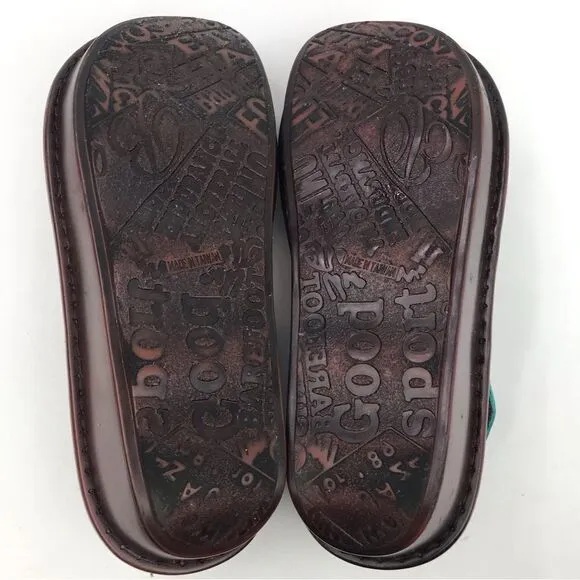 Spring Step BUMBLEBEE Brown Leather Multi Stripe Mary Jane Closed Toe Shoes