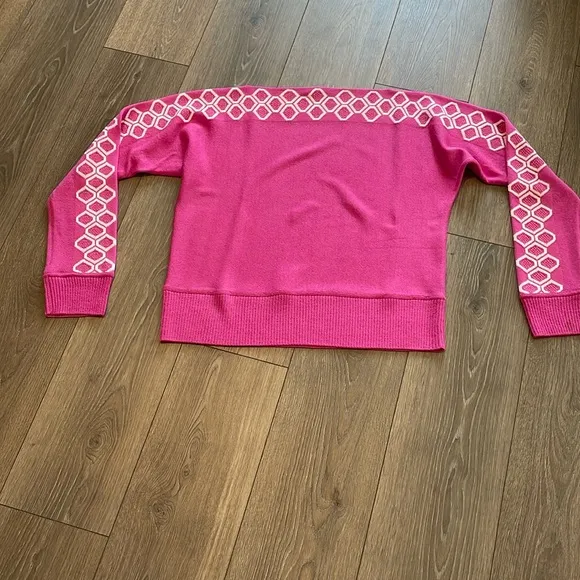 St. John Pink Boat Neck Knit Top