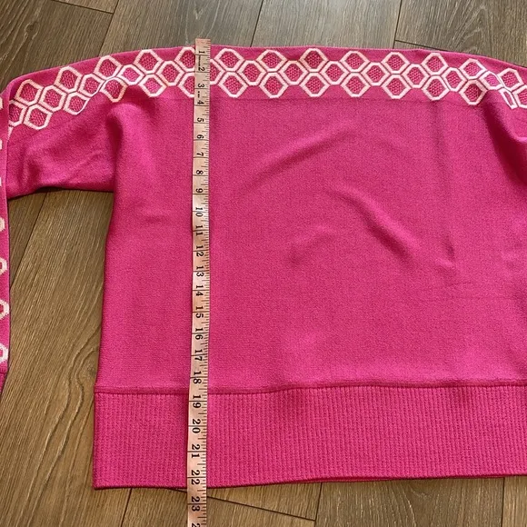 St. John Pink Boat Neck Knit Top