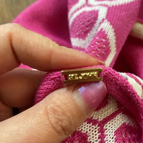 St. John Pink Boat Neck Knit Top