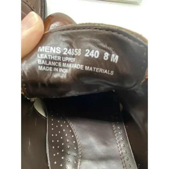 Stacy Adams Mens 8M Old Money Classic Oxford Cognac Brown Refined Dress Shoes