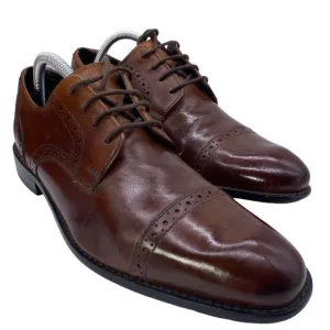 Stacy Adams Mens 8M Old Money Classic Oxford Cognac Brown Refined Dress Shoes