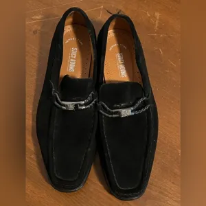 Stacy Adams Paragon Moc Toe Bit Slip On Black Suede Shoes Men’s Sz 9M