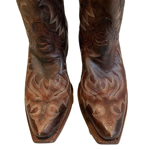 Stetson Embroidered Western Snip Toe All Leather Boots