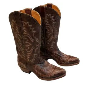 Stetson Embroidered Western Snip Toe All Leather Boots