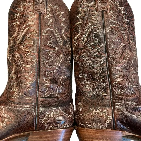 Stetson Embroidered Western Snip Toe All Leather Boots