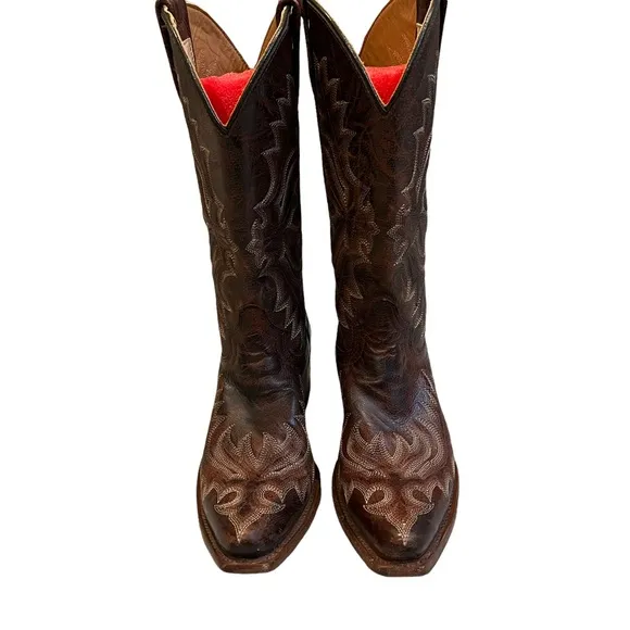 Stetson Embroidered Western Snip Toe All Leather Boots