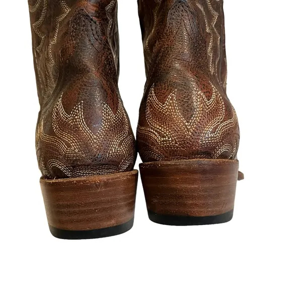 Stetson Embroidered Western Snip Toe All Leather Boots