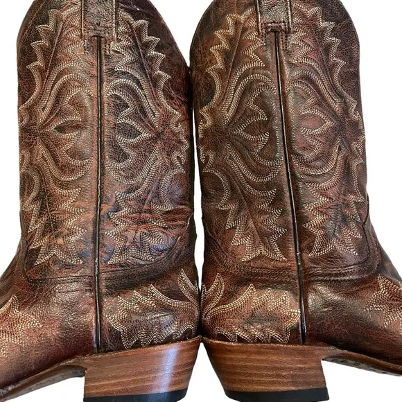 Stetson Embroidered Western Snip Toe All Leather Boots