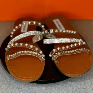 Steve Madden Attentive embellished slip-on slide sandals Size 7.5