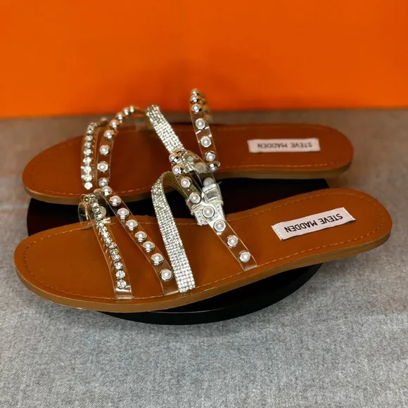 Steve Madden Attentive embellished slip-on slide sandals Size 7.5