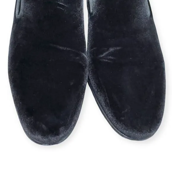 Steve Madden Black Velvet Laight Loafer Smoking Slipper Dress Shoes Men's 7
