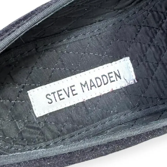Steve Madden Black Velvet Laight Loafer Smoking Slipper Dress Shoes Men's 7
