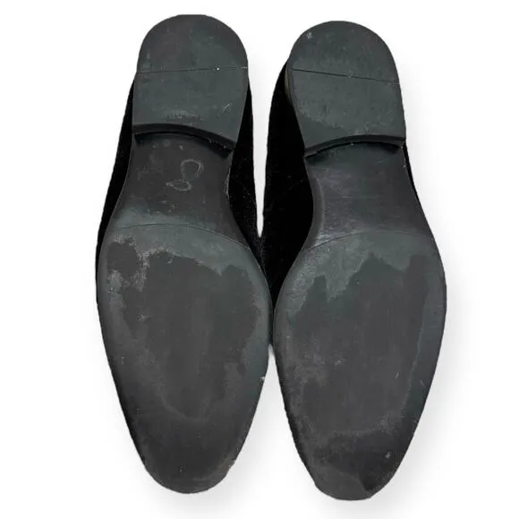 Steve Madden Black Velvet Laight Loafer Smoking Slipper Dress Shoes Men's 7