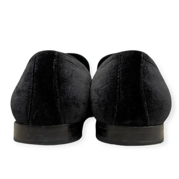 Steve Madden Black Velvet Laight Loafer Smoking Slipper Dress Shoes Men's 7