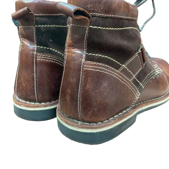Steve Madden boots men's size 10 Hethrow leather chukka brown lace up western