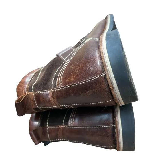 Steve Madden boots men's size 10 Hethrow leather chukka brown lace up western