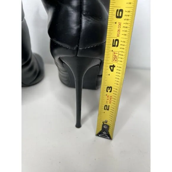Steve Madden Cloak Black Puffer Heels Boots Women’s Size 9.5
