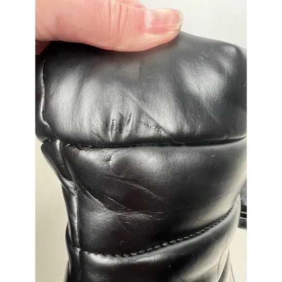 Steve Madden Cloak Black Puffer Heels Boots Women’s Size 9.5