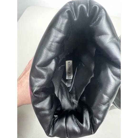 Steve Madden Cloak Black Puffer Heels Boots Women’s Size 9.5