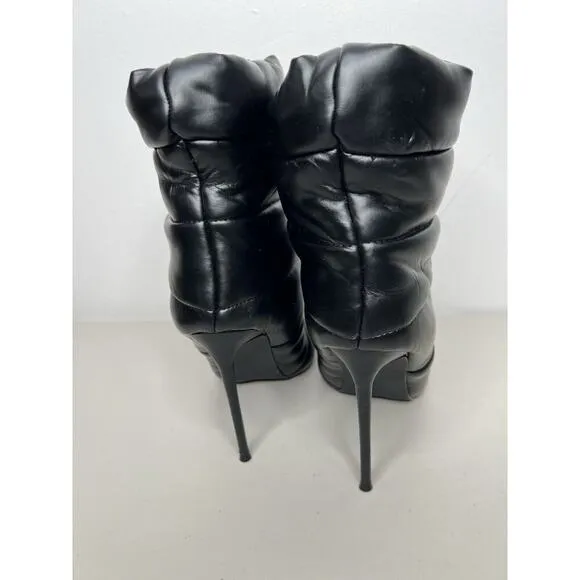Steve Madden Cloak Black Puffer Heels Boots Women’s Size 9.5