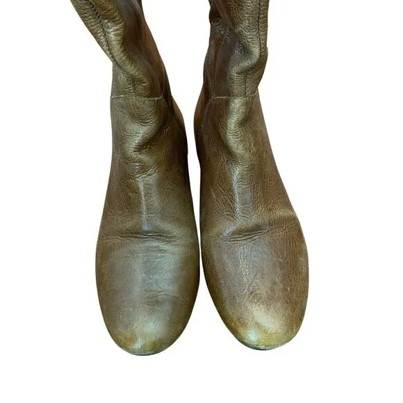 Steve Madden Intyre Leather Over the Knee Boots Cognac size 8