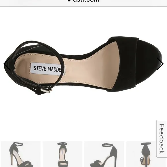 Steve Madden Kisha black suede platform heel sandals 7.5
