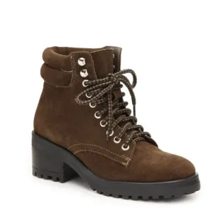 Steve Madden Womens  Genny Suede Leather Olive Green Combat Boot Size 7.5
