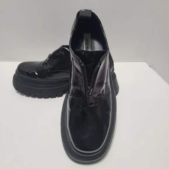 Steve Madden Zip Men's Black Chunky Sole Shoes Size 9
