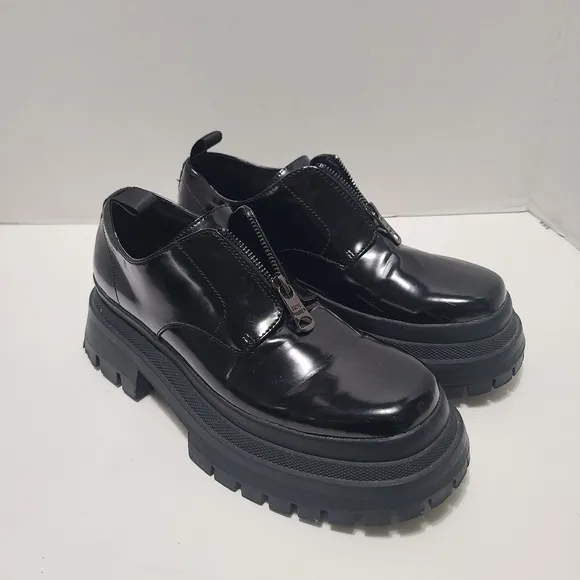 Steve Madden Zip Men's Black Chunky Sole Shoes Size 9
