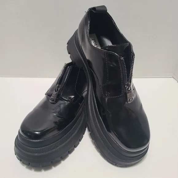 Steve Madden Zip Men's Black Chunky Sole Shoes Size 9