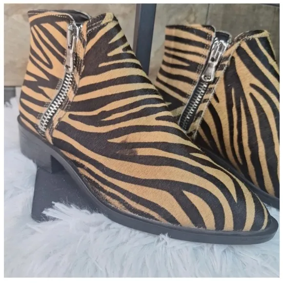 Steven by Steve Madden Animal Print Calf Hair Leather  Boots- Size 6.5 - NWOT
