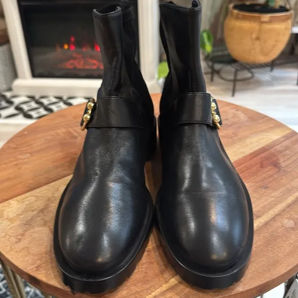 Stewart Weitzman Luxering Boots in Black and Gold