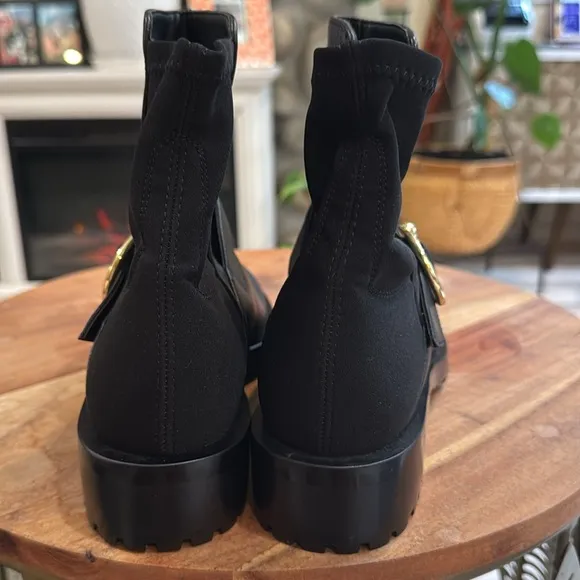 Stewart Weitzman Luxering Boots in Black and Gold