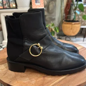 Stewart Weitzman Luxering Boots in Black and Gold