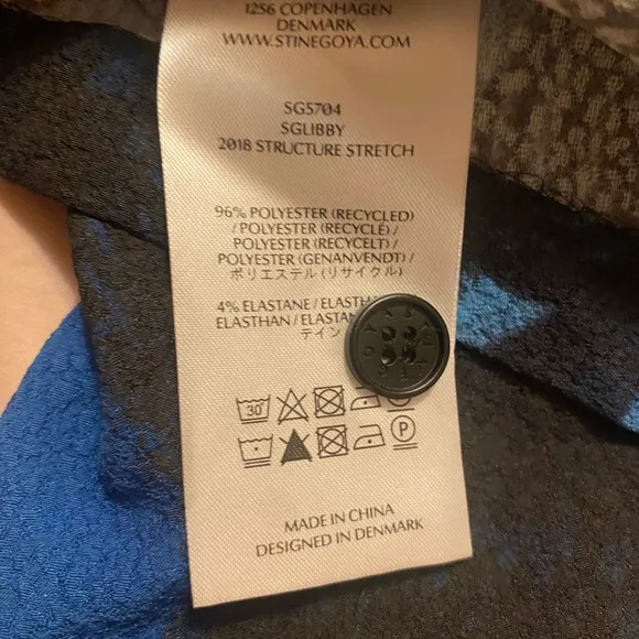 STILA GOYA SGLIBBY BLUE &amp; BLACK FLORAL LONG SLEEVE DRESS SIZE: SMALL, NWT $250
