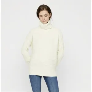 Stitch Fix VERO MODA Ivory Chunky Cable Knit Cowl Turtleneck Long Sleeve Sweater