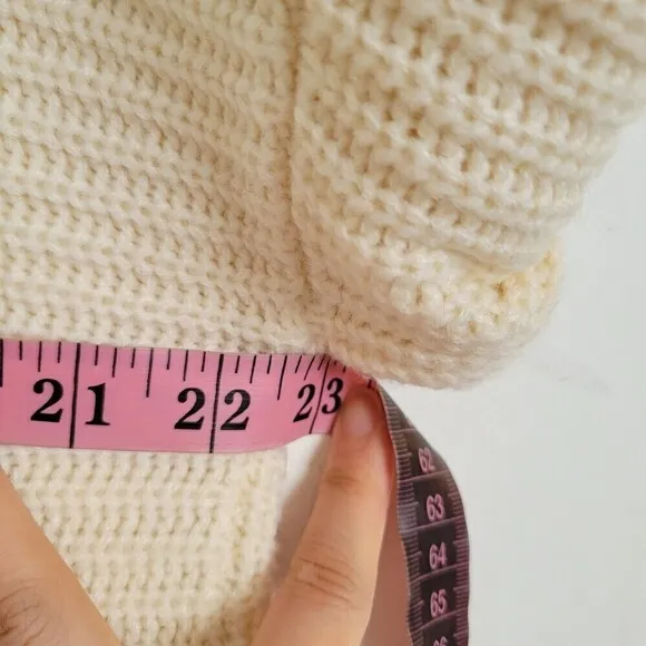 Stitch Fix VERO MODA Ivory Chunky Cable Knit Cowl Turtleneck Long Sleeve Sweater