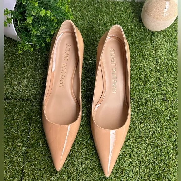 Stuart Weitzman 75  3.5” Pump women size 9.5 Color: Adobe Patent.NEW